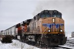 Grain train rolls north